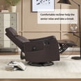 thumbnail image 4 of UHOMEPRO Swivel Rocker Recliner Chair, Faux Leather Manual Recliner with Heat and Massage, 360° Swivel Rocking Recliner Chair for Living Room, Home Theater Seating, Black, 4 of 8