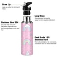 thumbnail image 3 of Yayeee 20oz Insulated Water Bottle Double Wall Stainless Steel with Flip Straw Lid, Ice Cream Rainbow Pattern, 3 of 7