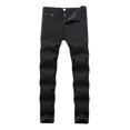 thumbnail image 3 of Quealent Men's Skinny Slim Fit Ripped Distressed Stretch Jeans Pants Slim Fit Jeans For Men (Black,34), 3 of 6
