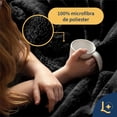 thumbnail image 3 of Cobija King, Frazada Ultra Suave, 100% Microfibra de Poliéster, Premium (Negro) Laila Comfort., 3 of 9