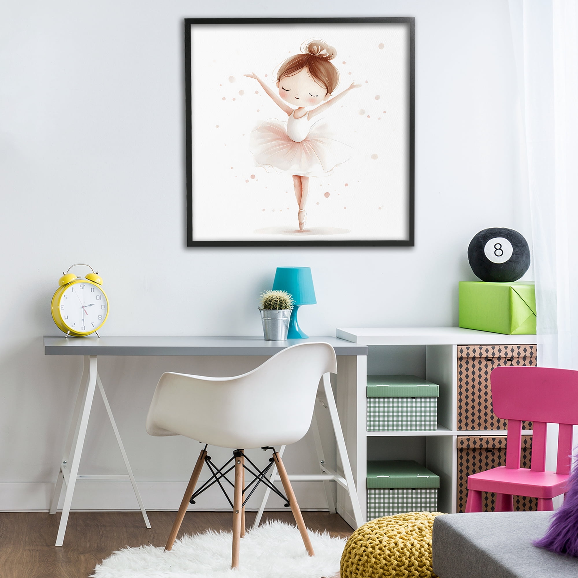 Stupell Industries Delicate Little Ballerina Girl Black Framed Giclee Art, design by Creative Studio
