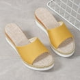 thumbnail image 4 of JeashCHAT Sandals for Women, Slide Sandals Womens Summer Fashion Casual Slippers Open Toe Thick Bottom Flax Slippers (Yellow), 4 of 5