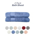 thumbnail image 6 of Hencely 2-Pack Turkish Cotton Bath Sheets – Oversized 35x64 in – Soft, Absorbent, Quick Dry – Blue, 6 of 7