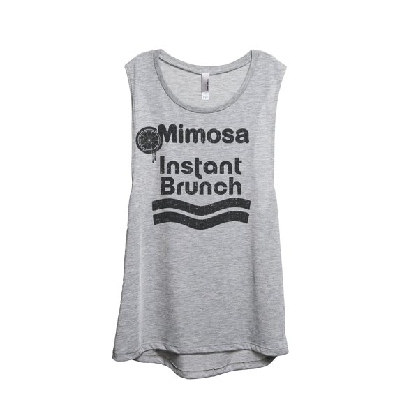 Mimosa Instant Brunch Women's Fashion Sleeveless Muscle Tank Top Tee Sport Grey 2X-Large