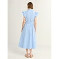 thumbnail image 2 of Free Assembly Women's and Women's Plus Ruffle Cotton Midi Shirtdress, Sizes XS-4X, 2 of 3