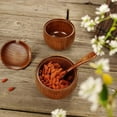thumbnail image 4 of Salero de madera natural para cocina, tarro de especias de madera maciza con tapas y cucharas a juego, perfecto para almacenar hierbas y especias, mejora tu experiencia de cocina (juego de 2 piezas), 4 of 5