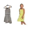 thumbnail image 2 of Kidsy Toddler Baby Girls Striped Peruvian Cotton Dress – Strappy, Long Skirt, Lime Stripe, 4, 2 of 4