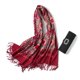 thumbnail image 2 of Bufanda chal extragrande bordada para mujer - Rojo vino, 2 of 5