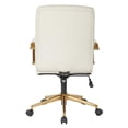 thumbnail image 4 of Pemberly Row Mid-Back Cream Faux Leather Chair with Gold Finish Arms & Base K/D, 4 of 6