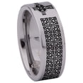 thumbnail image 3 of Celtic Cross Tungsten Carbide Ring, 3 of 9