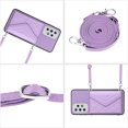 thumbnail image 3 of Allytech Galaxy A33 5G Wallet Case with Shoulder Strap, Luxury PU Leather RFID Blocking Protectve Anti-Scratch Bumper Cards Slots Magnetic Closure Phone Case Cover for Samsung Galaxy A33 5G, Purple, 3 of 9