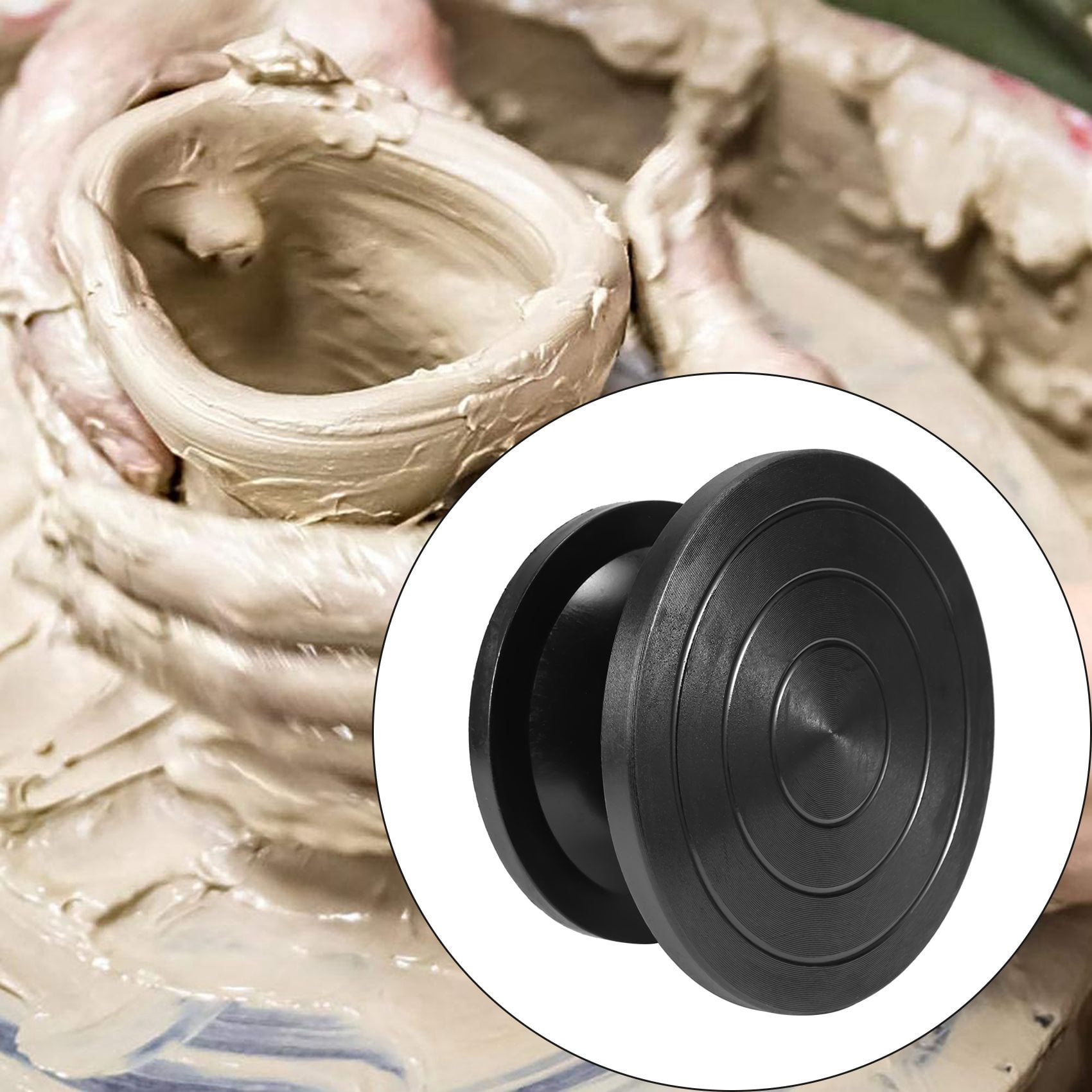 Wheel Turntable Turntable Clay Sculpture Modeling Pottery Multi-Function Manual Turntable Turntable Carving Table Pottery Wheel Black