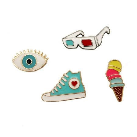 Alloy Eye - Clothes Trim Cute Eye/Shoe/Sunglasses/Iice Cream Shape Badge Alloy Pin Brooch for Clothing Bag Accessories eye