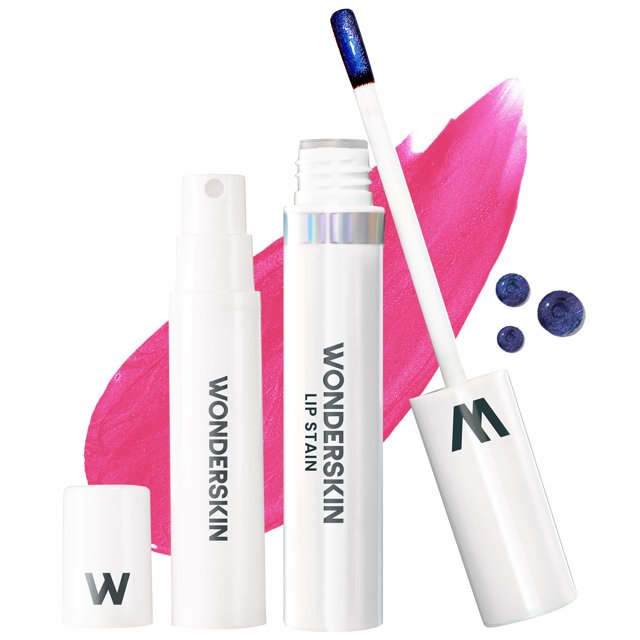 Wonderskin Masque et Kit de Révélation de Teintures à Lèvres Wonderblading All Day - Longue Durée, Imperméable Rose, Kit de Maquillage Naturel Résistant au Transfert (Rose Néon)
