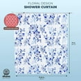 thumbnail image 2 of Blue Floral Bath Shower Curtain Set Polyester with 12 Hooks for Bathroom Decor 71"x71", 2 of 7