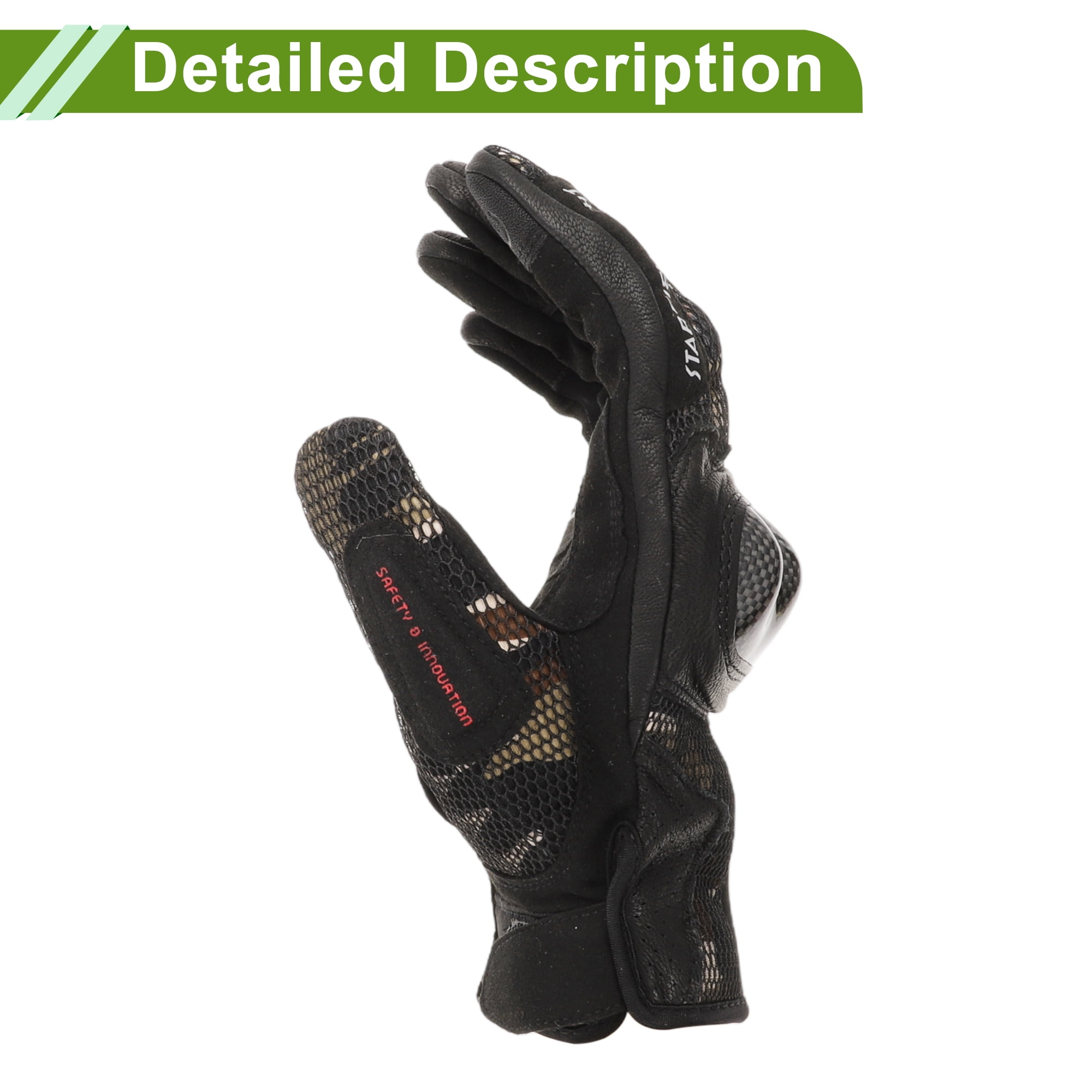 Unique Bargains XXL Motorcycle Gloves Breathable Full Finger Carbon Fiber Pattern Leather Outdoor Gloves Brown 1 Pair