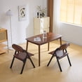 thumbnail image 2 of Ktaxon Folding Chairs Beech Frame Foldable Event Chairs PU Padded Diner Chairs for Office and Party Reading Dining Set of 2 Walnut Color, 2 of 8