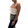 thumbnail image 4 of Qmyliery Women Summer Knit Tube Tops, Strapless Back Tie-Up Sleeveless Vest Slim Show Navel Tank Tops,S/M/L, 4 of 9