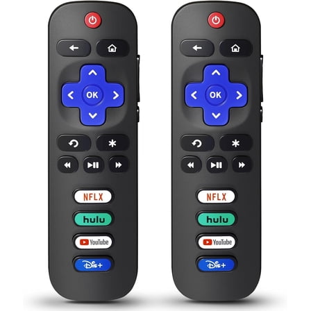 QIANJIA (2 Pack) Replacement Remote Control for Roku Smart TV, for TCL, Hisense,Onn, Philips,Elment, Insignia, Roku TV (Not Compatible with Roku Box, Stick)