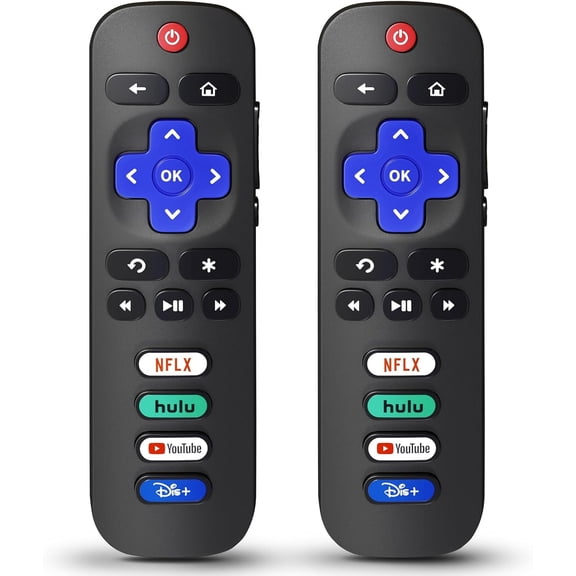 QIANJIA (2 Pack) Replacement Remote Control for Roku Smart TV, for TCL, Hisense,Onn, Philips,Elment, Insignia, Roku TV (Not Compatible with Roku Box, Stick)