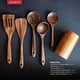thumbnail image 2 of Juego de 5 Utensilios de Cocina de Madera de Teca con Vaso de Almacenamiento - Color Café, 2 of 9