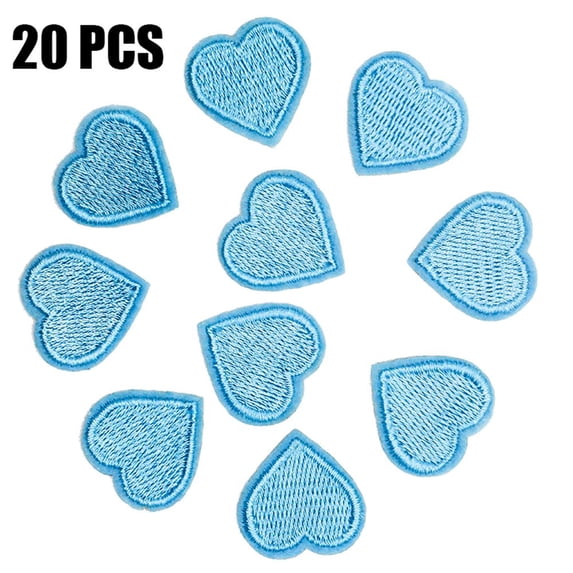 Embroidered Iron On Love Heart DIY Badge Appliques Patches Clothes Sticker BLUE