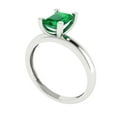 thumbnail image 2 of Clara Pucci 14K White Gold Solid Gold Emerald Solitaire Anniversary Ring for Women - 1 cttw Emerald Cut, 2 of 8