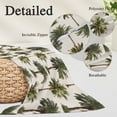 thumbnail image 3 of Date Palm Trees Pillow Protectors with Zipper Standard Size, Retro Summer Tropical Trees Plants Beige Soft Brushed Microfiber Breathable Throw Pillow Covers, Pillowcase for Couch Sofa Bedroom 20"x26", 3 of 9