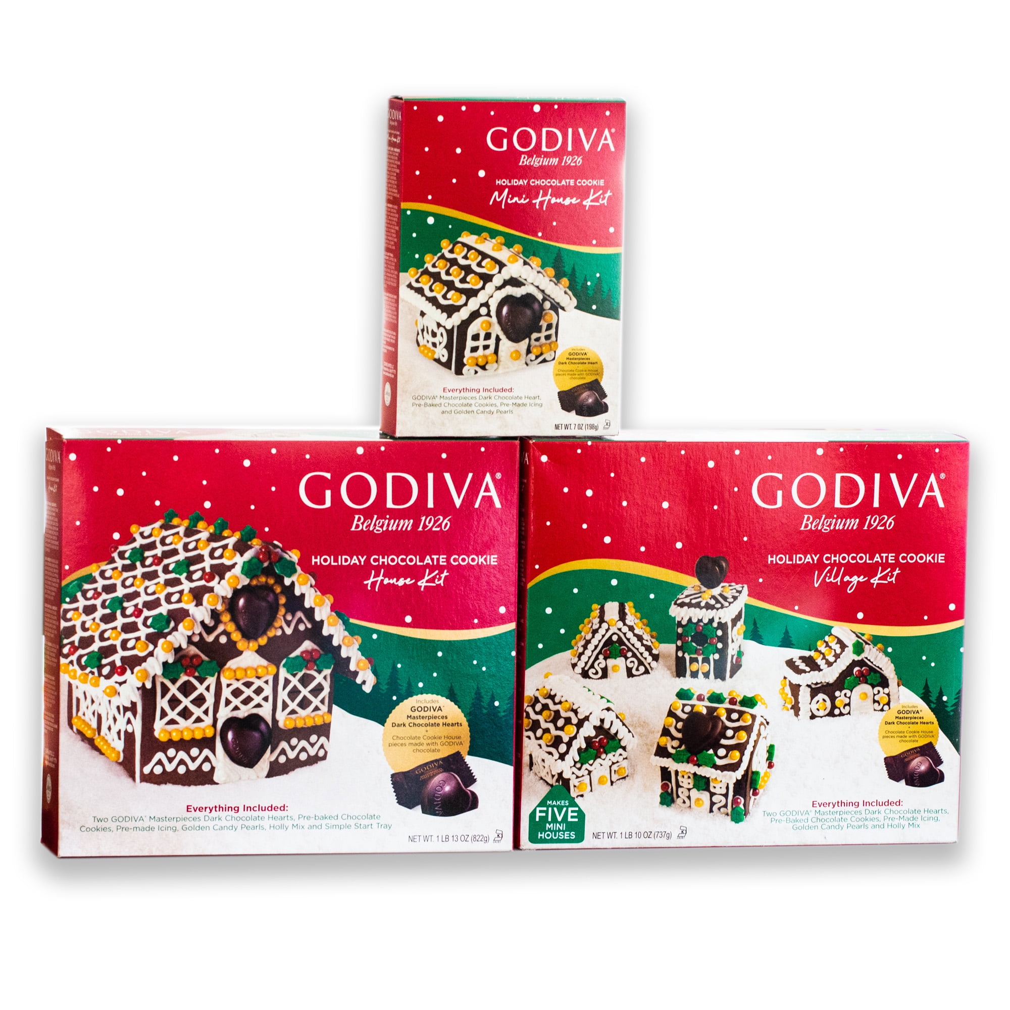 Godiva Holiday Chocolate Cookie Christmas Kit Variety Pack Belgium Chocolates, Icing, Candy