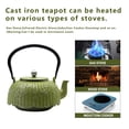 thumbnail image 4 of 40.6oz Small Cast Iron Tea Kettle For Stovetop Safe, Green Tea Pot With Infuser For Loose Tea and Tea Bags,  SECHUDO Durable and Heavy Cast Iron Teapot with Enameled Interior, 4 of 10