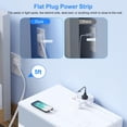thumbnail image 3 of Protector contra sobretensiones de enchufe plano, cable de extensión ultrafino de 5 pies con 4 cargadores de pared USB (2 puertos USB C), 6 tomas de corriente ampliamente espaciadas, tira de alimentac, 3 of 5