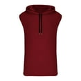 thumbnail image 3 of Men's Sleeveless Hoodies Pullover Summer Sleeveless Sweatshirt Fashion Gym Workout Athletic Tank Tops, 3 of 5