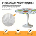 thumbnail image 2 of Elastic Fitted Round Tablecloth, Blue Balls Waterproof Stretch Table Cover for 45"-54" Tables, Baseball Tennis Basketball Football Washable Outdoor Tablecloths for Patio, Picnic, Camping, 2 of 9