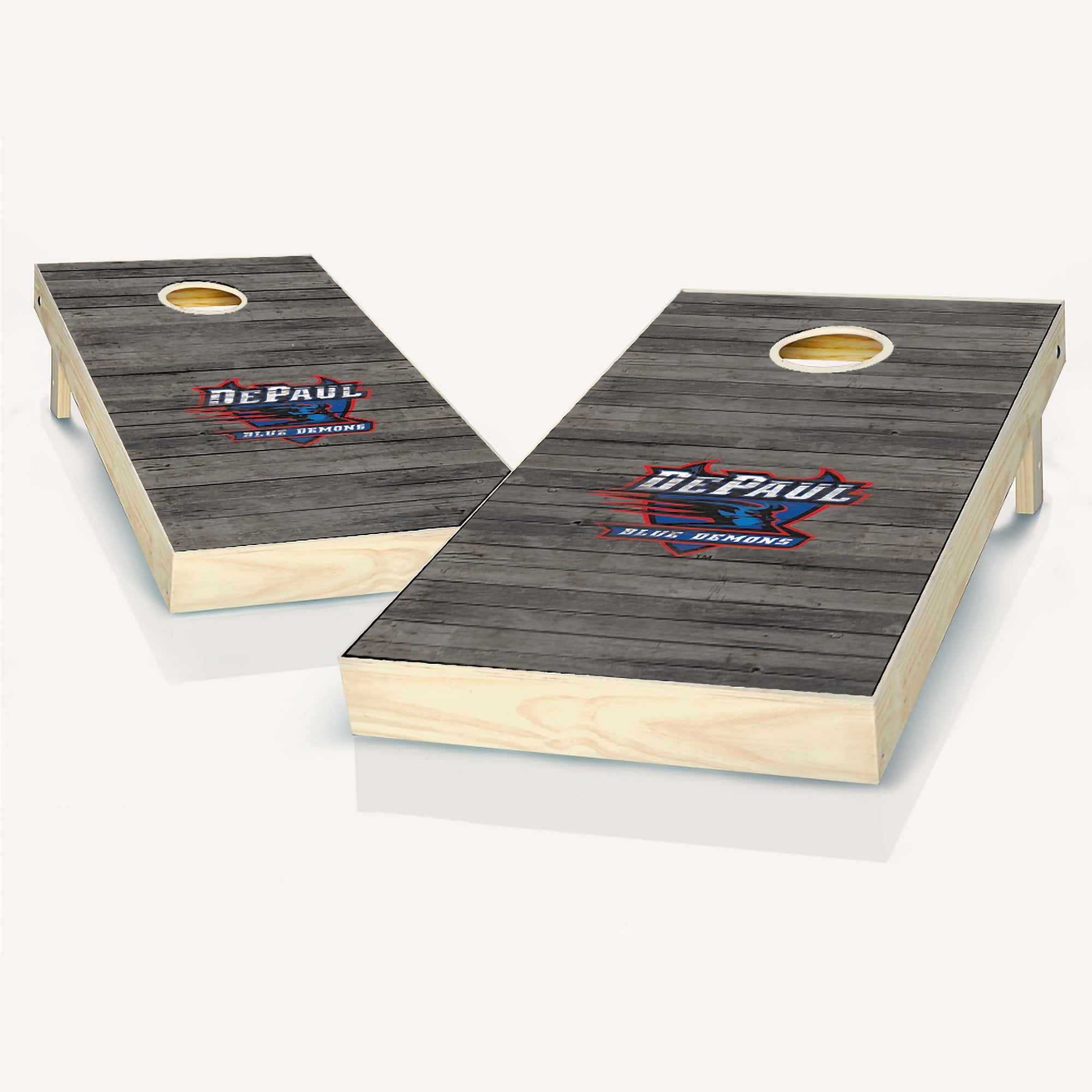 Skip's Garage DePaul Distressed Solid Wood Cornhole Board Set - Walmart.com