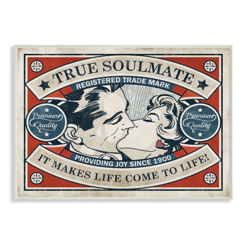 Stupell Industries True Soulmate Vintage Comic Book Design Wall Plaque by Ester Kay