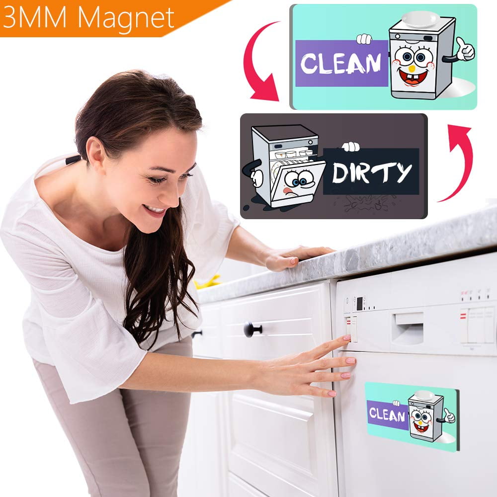 KYONANO Clean Dirty Dishwasher Sign Use in Any Kitchen or