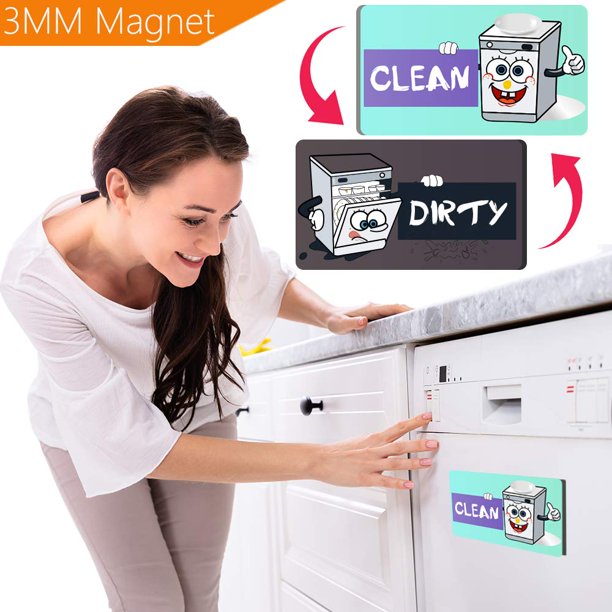 KYONANO Clean Dirty Dishwasher Sign Use in Any Kitchen or