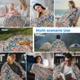 thumbnail image 5 of Colorful Boho Cooling Blanket,Lightweight Breathable Summer Throw Blanket with Double Sided Cold Effect,Ethnic Vintage Mexican Flowers Southwestern Picnic Blankets Bed Sheet for Hot Sleepers 40"x60", 5 of 8