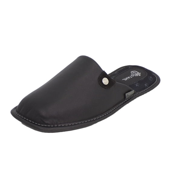 PANTUFLA PARA HOMBRE Stahl 9601 NEGRO, PIEL BORREGO
