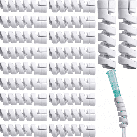 GJX 20 Pack Retractable Oxygen Tubing Reels for Concentrator,Cannula Accessories,Oxygen Tubing Accessories,Oxygen Concentrator Accessories for Concentrator Hose Nasal (White)