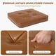thumbnail image 5 of Set of 2 dining sillas con brown pu leather, natural rattan, forrado seat y solid wood back, 5 of 8