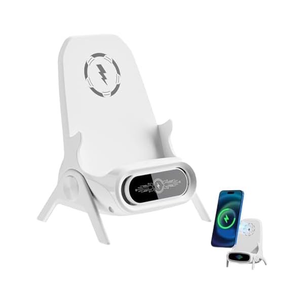 wonima44 Mini Chair Wireless Charger, 2024 New Mini Chair Wireless Fast Charger Multifunctional Phone Holder, 3 in 1 Wireless Charger Station Phone Stand 15W Fast Charger (White)