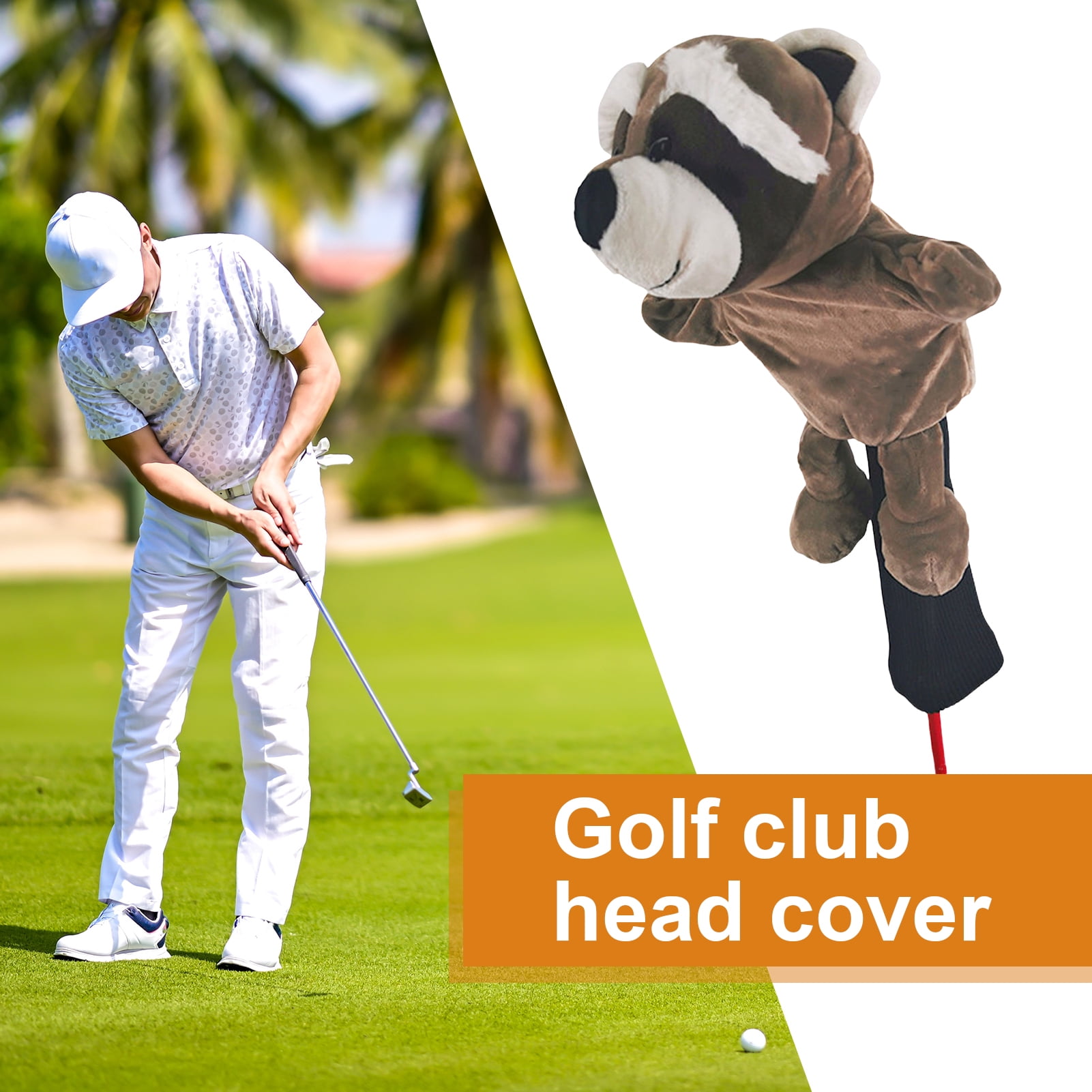 YIFAEUX Golf Club Head Cover Soft Animal Driver Headcover Plush Lion/Tiger/Hippo/Monkey/Sheep Golf Accessory for Woods And Drivers