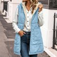 thumbnail image 5 of Perfectbot Women's Sherpa Lined Hooded Vest, Quilted Sleeveless Puffer Zip Up Jacket Warm Winter Outerwear, 5 of 8