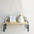thumbnail image 1 of Wall Hanging Shelves,Boho Wall Hanging Shelf Wood Rope Hanging Floating Shelves Swing Triangle Floating Shelf Triangle Window Rope Plant Wooden Bead Tassels Storage Rack Wall Rope Hanging Shelf, 1 of 1