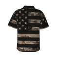 thumbnail image 3 of Easygdp American Flag with Desert Camouflage Men's Hawaiian Shirts Print Lapel Short Sleeve for Beach, vacation, party, casual occasions - X-Large, 3 of 9