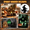 thumbnail image 2 of Halloween Home Decor Indoor Light Up Sculpture Spooky Silhouette Haunted House Witch Black Cat Pumpkin Table Accent for Halloween Themed Party Display, 2 of 4