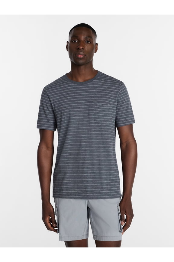 Men's & Big Mens Classic Fit Striped Short Sleeve Crewneck T-Shirt, Sizes S-5XL