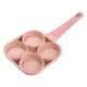 thumbnail image 1 of Sartén antiadherente de 4 agujeros para freír huevos, fondo plano, para 4 tazas de tortillas y panqueques, color rosa, 1 of 12