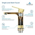 thumbnail image 3 of Blossom Kitchen and Bath Solid Brass Lead-free Single-handle High Arc Bathroom Faucet Brush Gold w/Pop-Up, 3 of 4